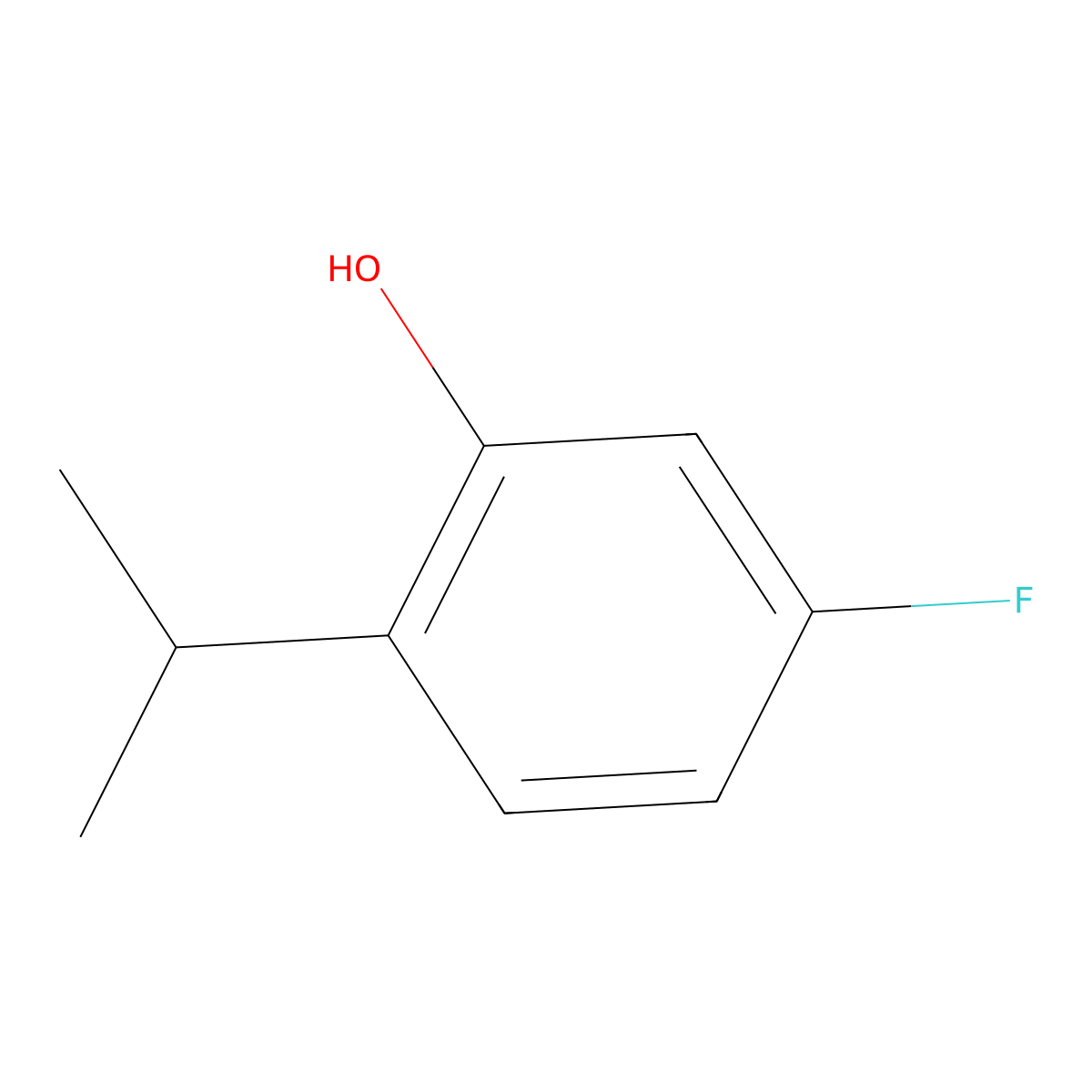5-Fluoro-2-isopropylphenol molecular structure, CAS 1243386-42-6