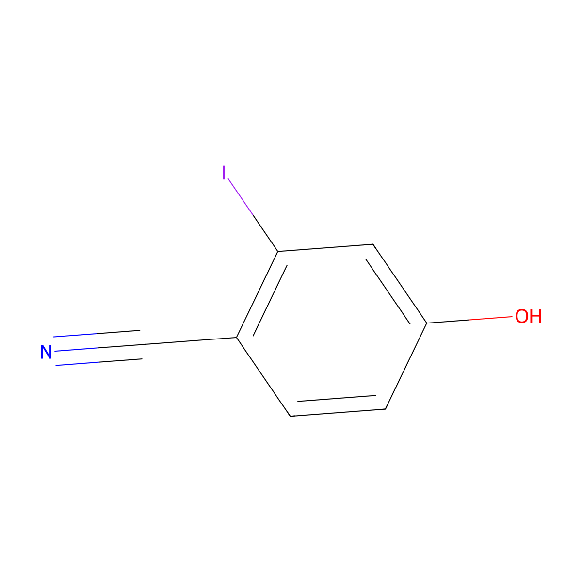 4-Hydroxy-2-iodobenzonitrile molecular structure, CAS 1243386-89-1
