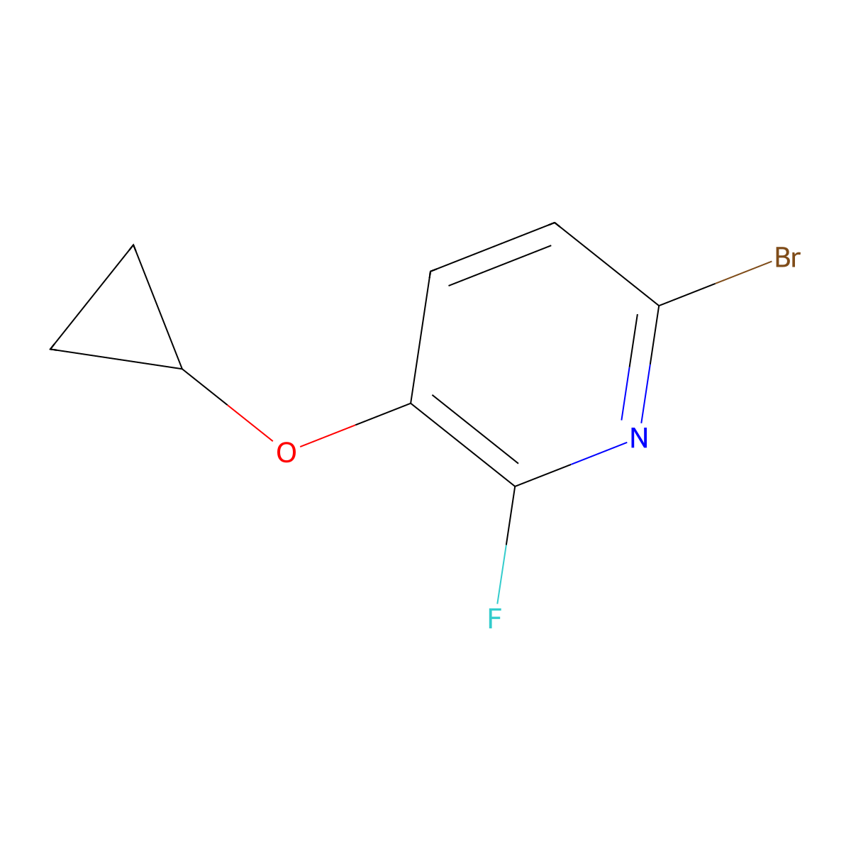 6-Bromo-3-cyclopropoxy-2-fluoropyridine molecular structure, CAS 1243387-03-2