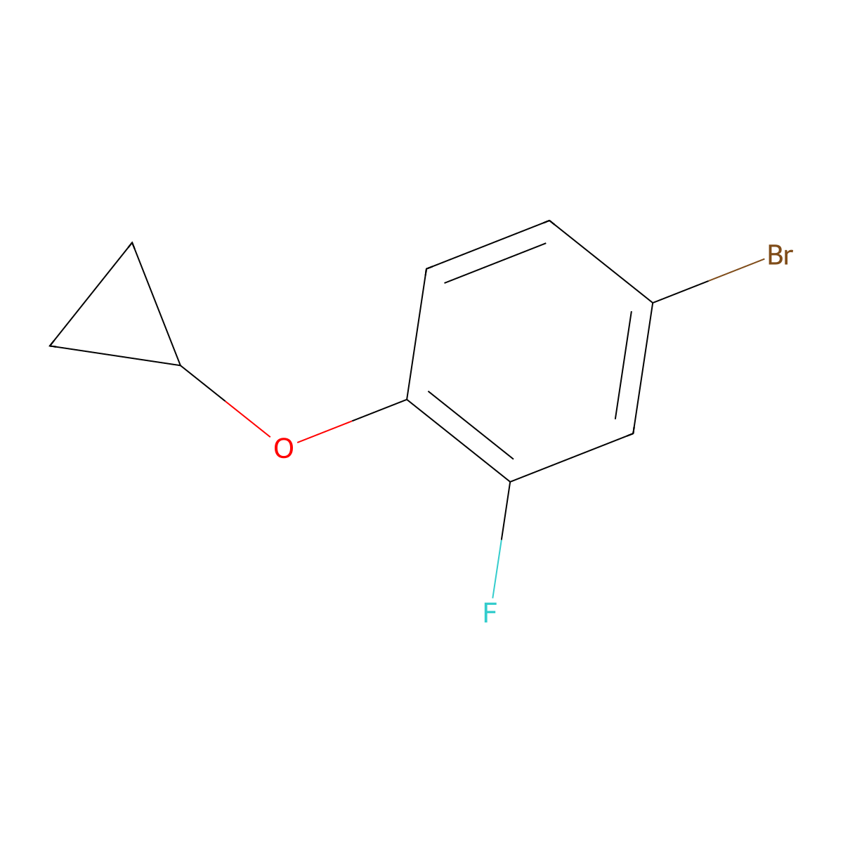 4-Bromo-1-cyclopropoxy-2-fluorobenzene molecular structure, CAS 1243387-09-8