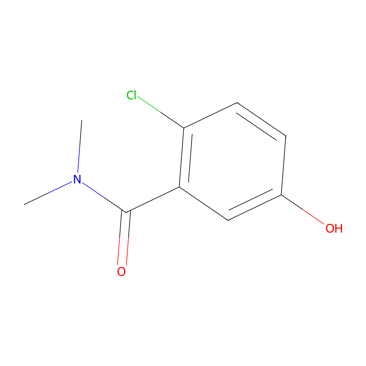 2-Chloro-5-hydroxy-N,N-dimethylbenzamide molecular structure, CAS 1243388-16-0