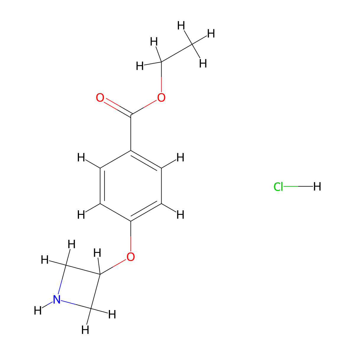 4-(Azetidin-3-yloxy)benzoic acid ethyl ester HCl molecular structure, CAS 1243389-18-5