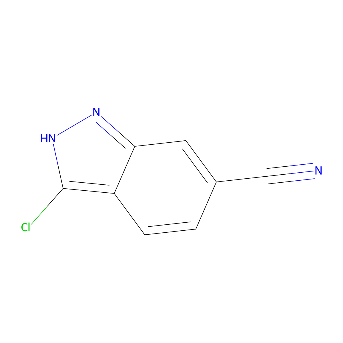 3-Chloro-1H-indazole-6-carbonitrile molecular structure, CAS 1243389-39-0