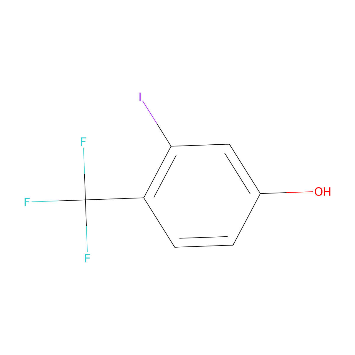3-Iodo-4-(trifluoromethyl)phenol molecular structure, CAS 1243390-12-6