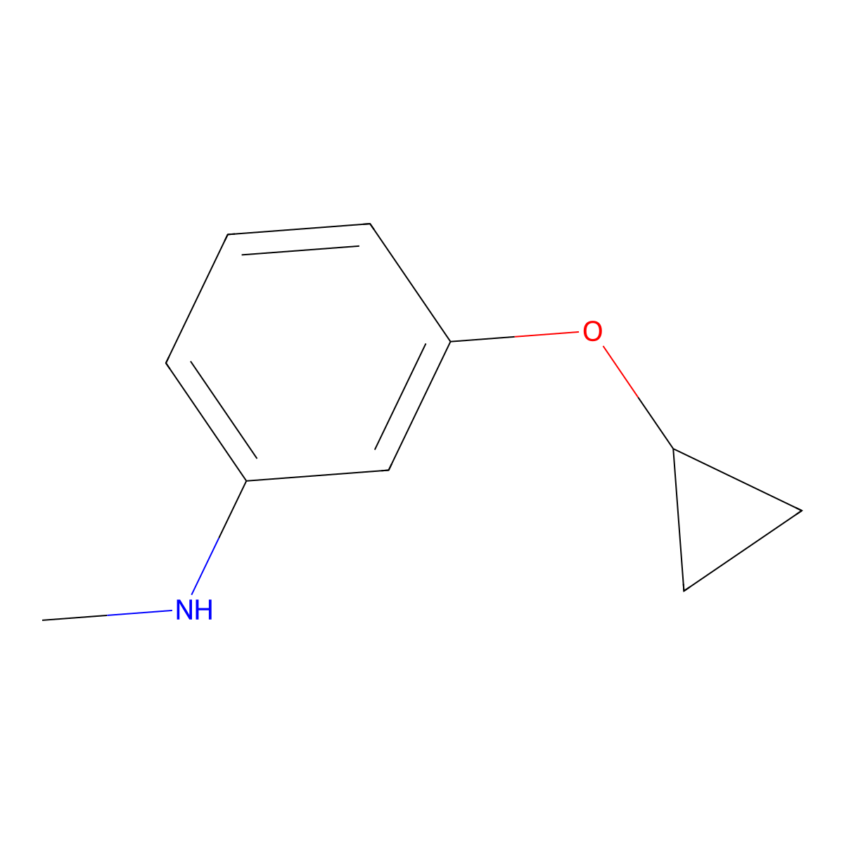 3-Cyclopropoxy-N-methylaniline molecular structure, CAS 1243390-61-5