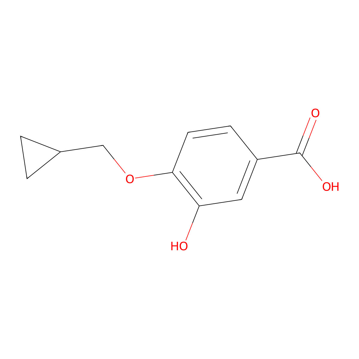 4-(Cyclopropylmethoxy)-3-hydroxybenzoic acid molecular structure, CAS 1243391-01-6