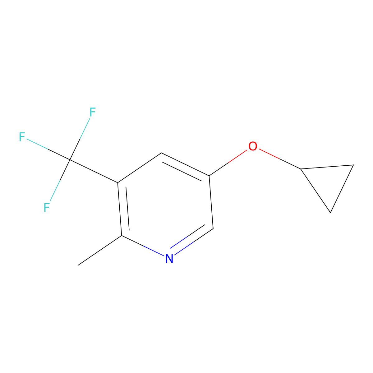 5-Cyclopropoxy-2-methyl-3-(trifluoromethyl)pyridine molecular structure, CAS 1243391-24-3