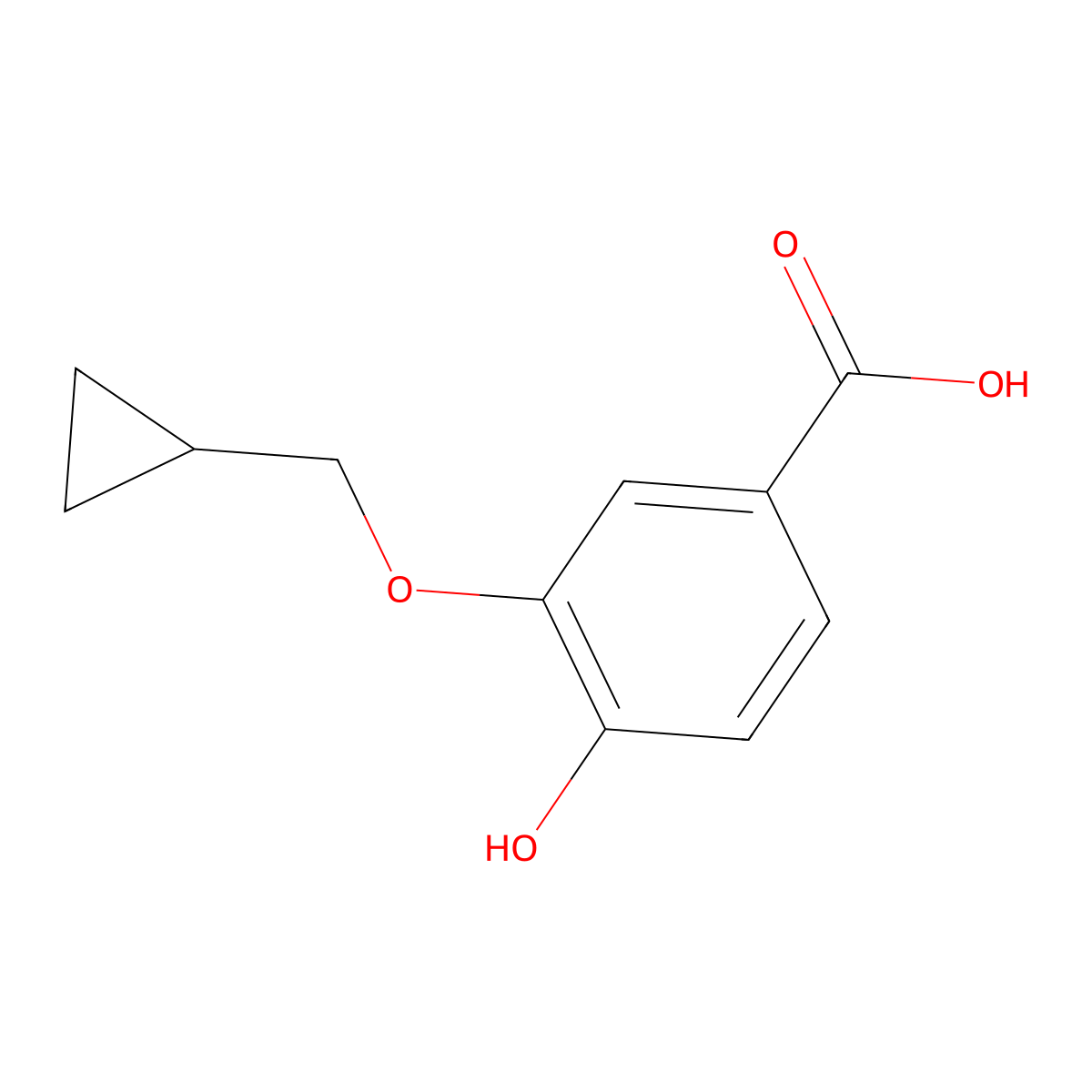 3-(Cyclopropylmethoxy)-4-hydroxybenzoic acid molecular structure, CAS 1243391-44-7