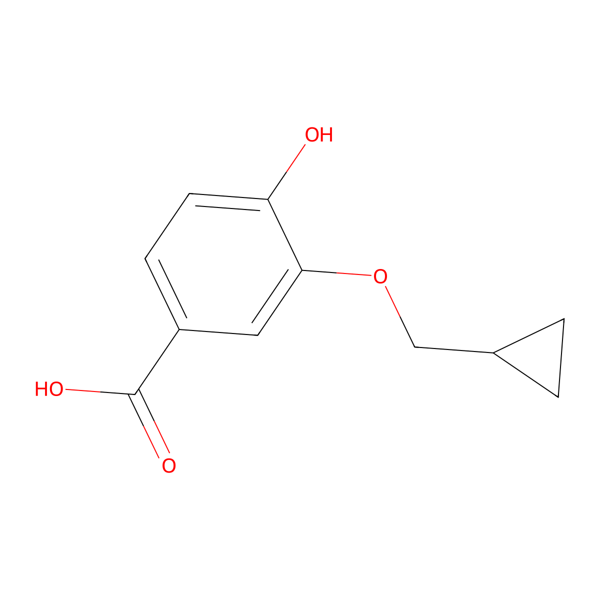3-(Cyclopropylmethoxy)-4-hydroxybenzoic acid molecular structure, CAS 1243391-44-7