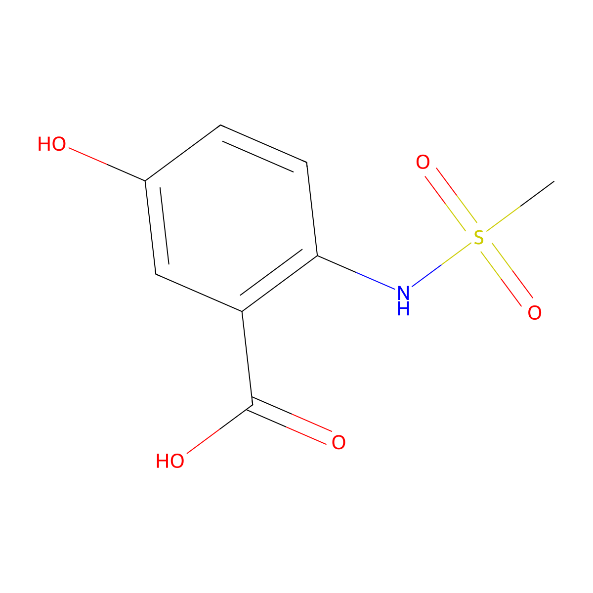 5-Hydroxy-2-(methylsulfonamido)benzoic acid molecular structure, CAS 1243391-74-3
