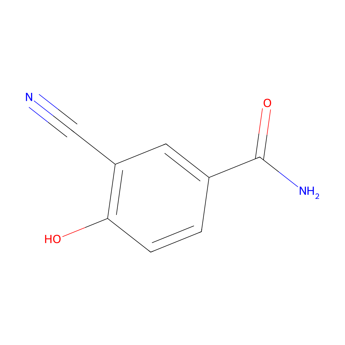 3-Cyano-4-hydroxybenzamide molecular structure, CAS 1243392-11-1
