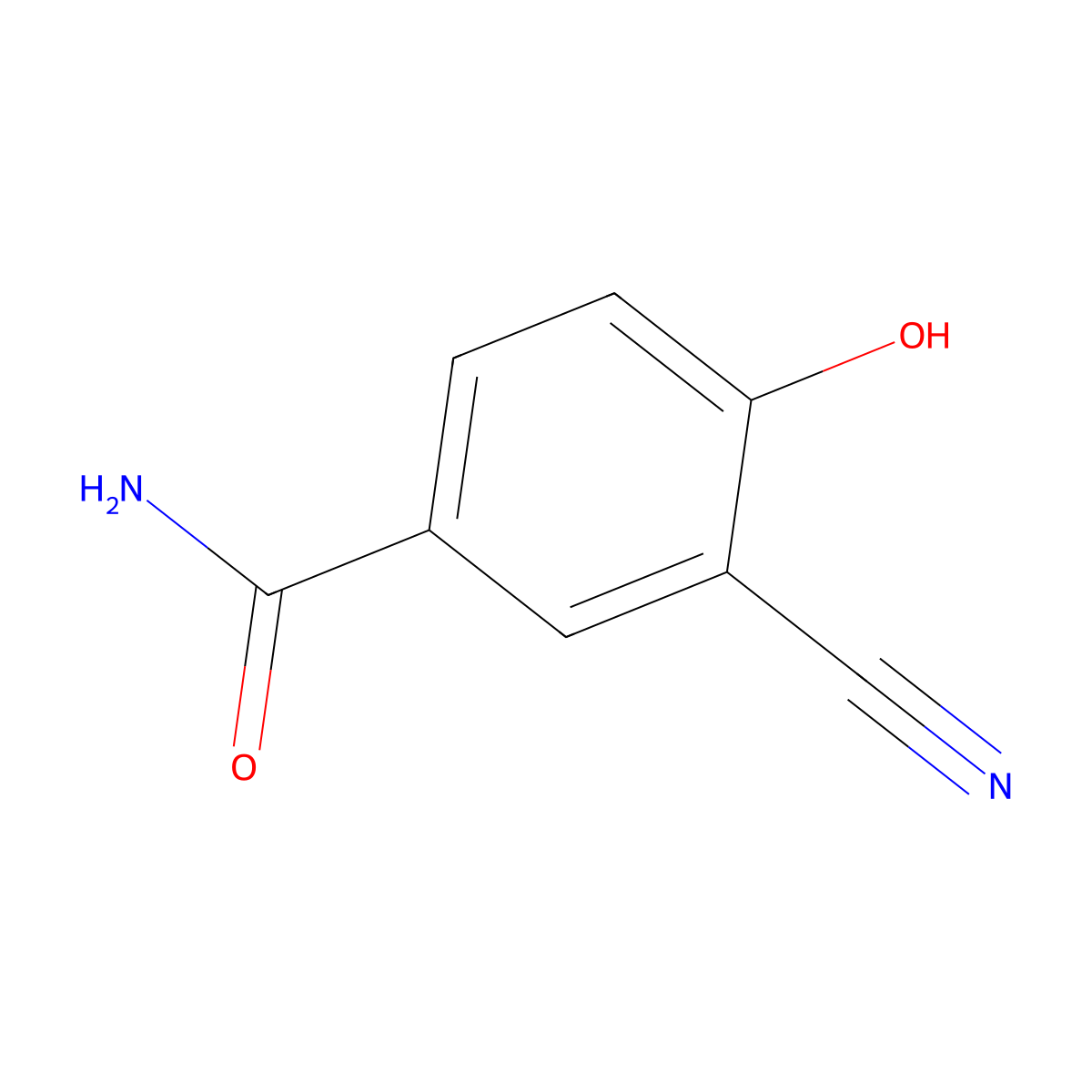3-Cyano-4-hydroxybenzamide molecular structure, CAS 1243392-11-1