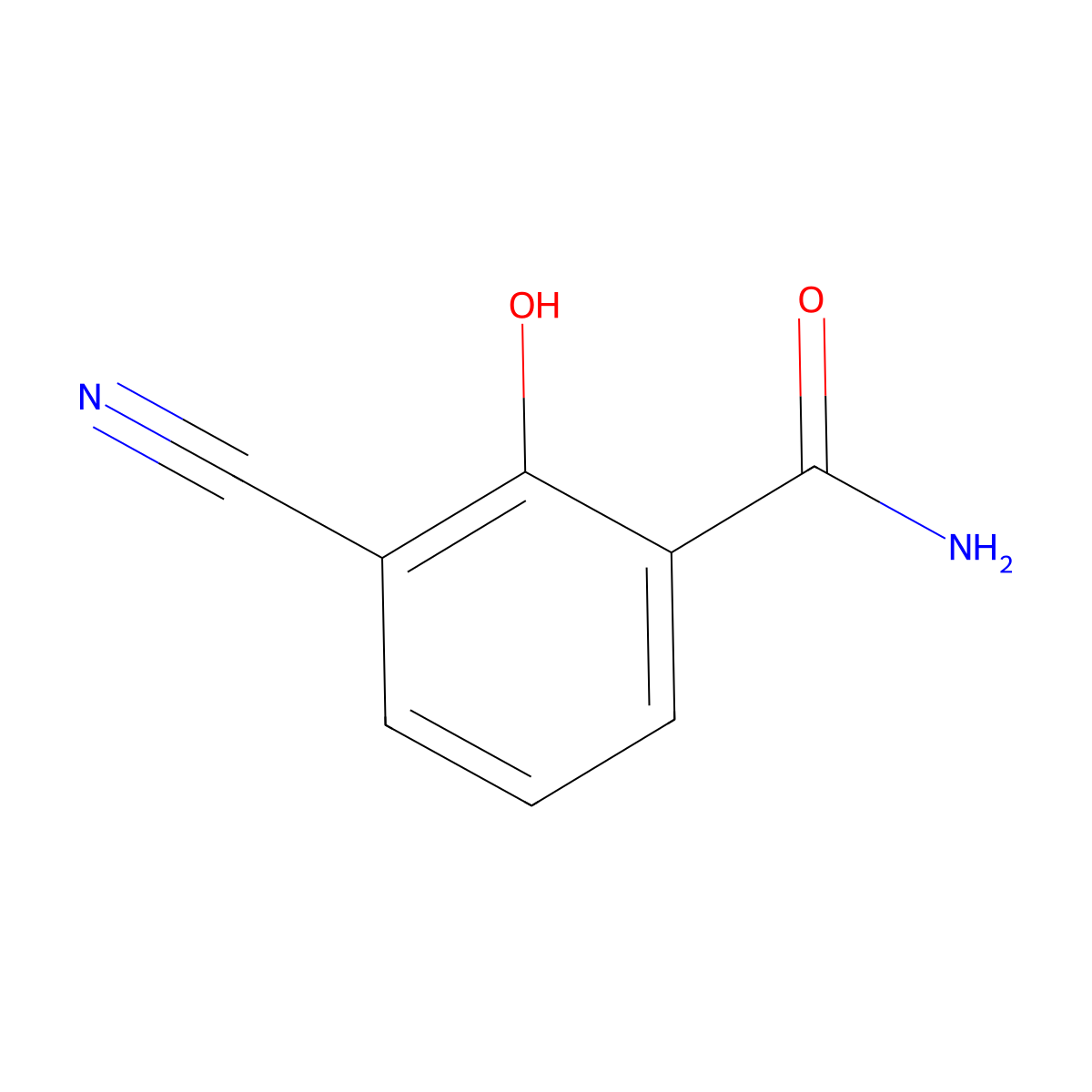 3-Cyano-2-hydroxybenzamide molecular structure, CAS 1243392-26-8