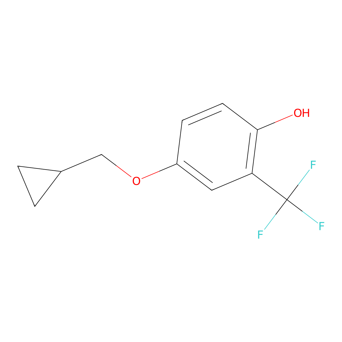 4-(Cyclopropylmethoxy)-2-(trifluoromethyl)phenol molecular structure, CAS 1243392-46-2