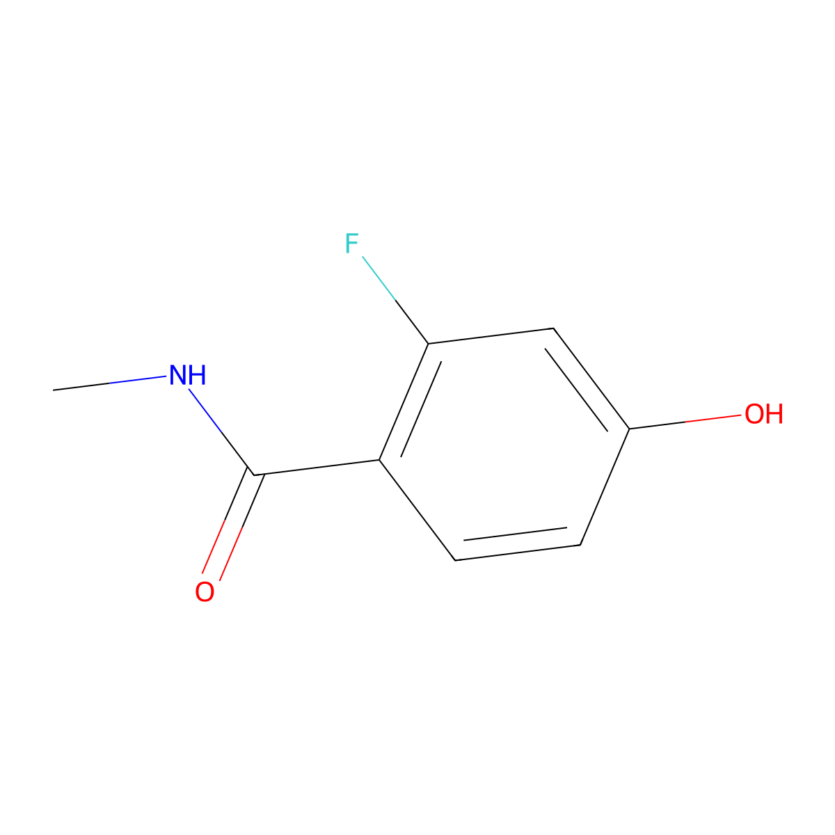2-Fluoro-4-hydroxy-N-methylbenzamide molecular structure, CAS 1243392-80-4