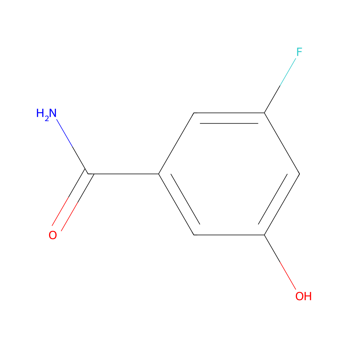 3-Fluoro-5-hydroxybenzamide molecular structure, CAS 1243392-90-6
