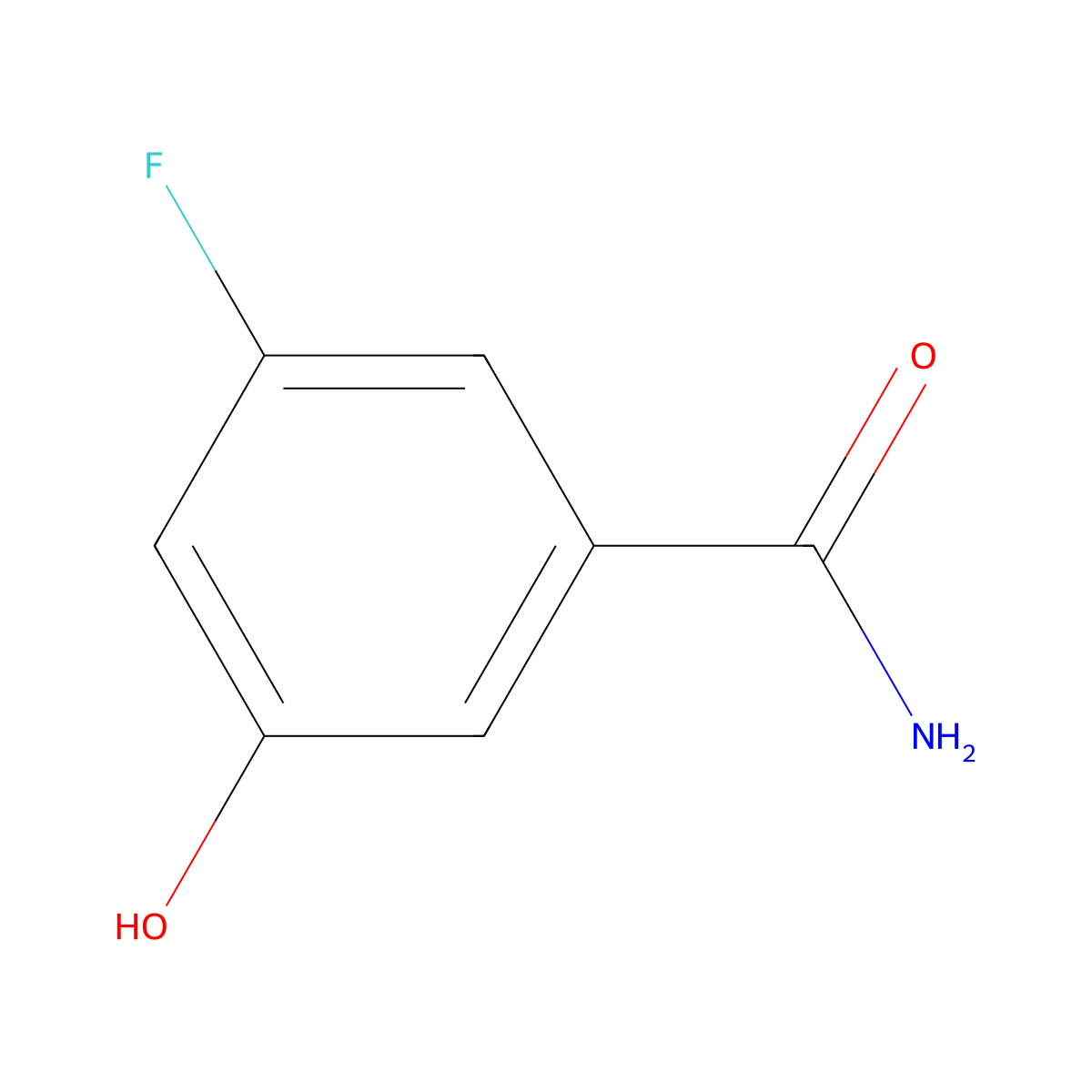 3-Fluoro-5-hydroxybenzamide molecular structure, CAS 1243392-90-6