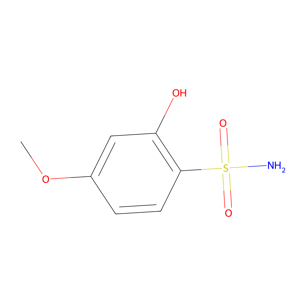 2-Hydroxy-4-methoxybenzene-1-sulfonamide molecular structure, CAS 1243393-79-4