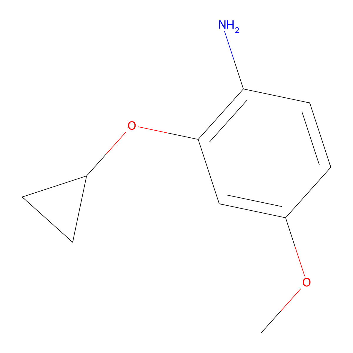 2-Cyclopropoxy-4-methoxyaniline molecular structure, CAS 1243394-48-0