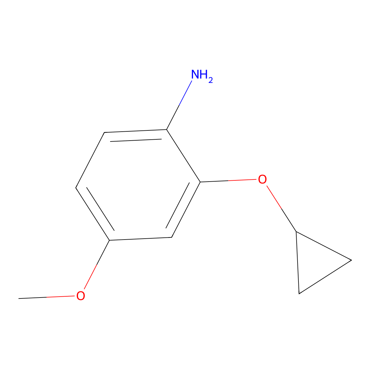 2-Cyclopropoxy-4-methoxyaniline molecular structure, CAS 1243394-48-0