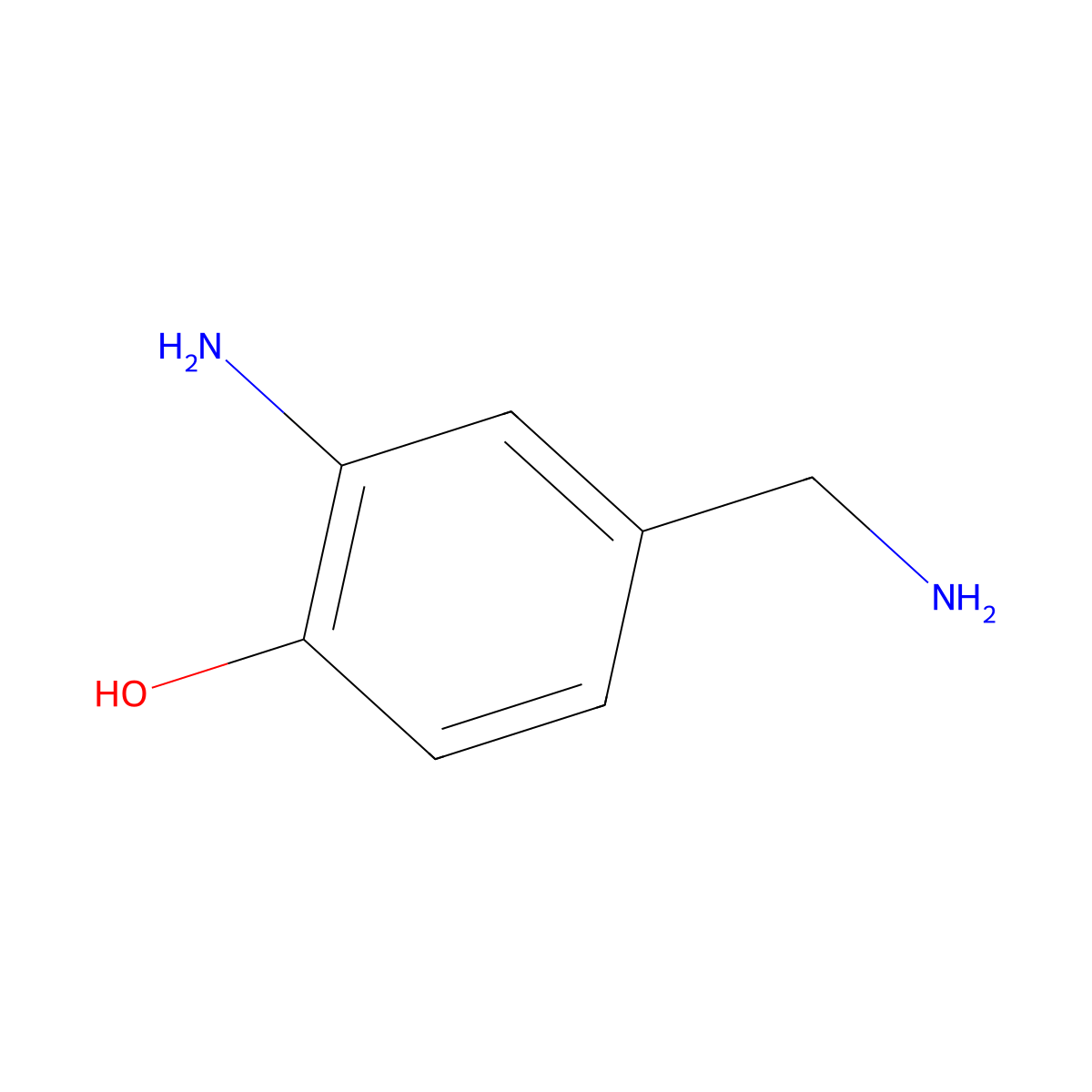 2-Amino-4-(aminomethyl)phenol molecular structure, CAS 1243394-53-7