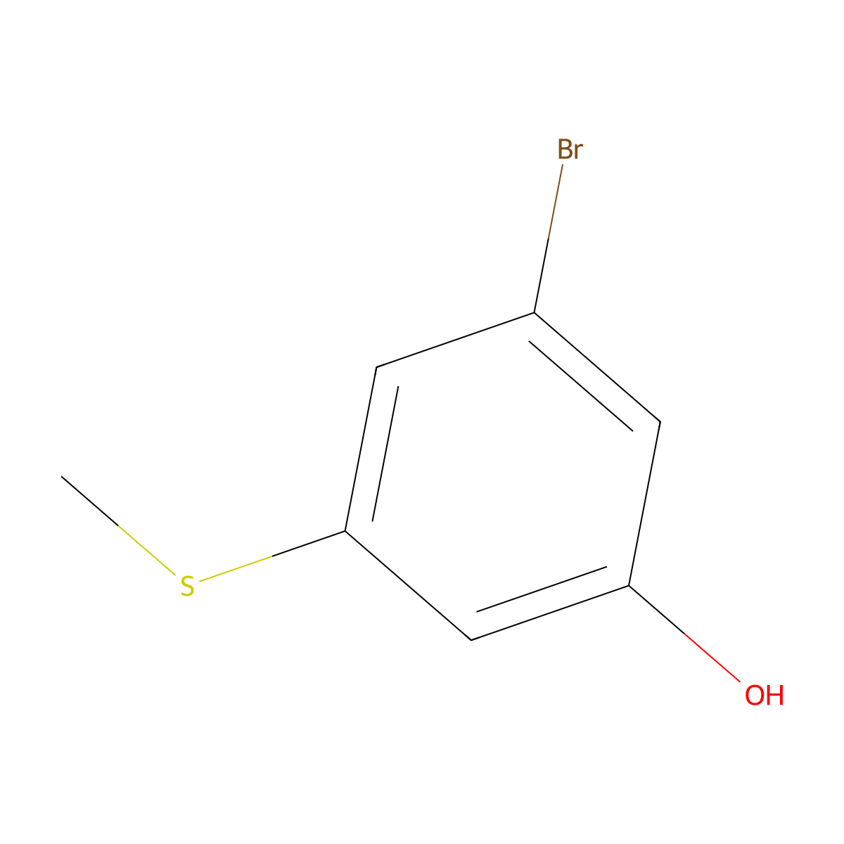 3-Bromo-5-(methylthio)phenol molecular structure, CAS 1243394-57-1