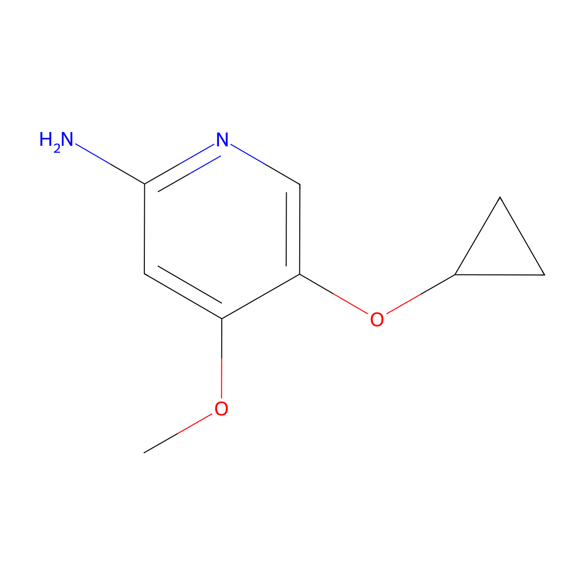 5-Cyclopropoxy-4-methoxypyridin-2-amine molecular structure, CAS 1243395-31-4