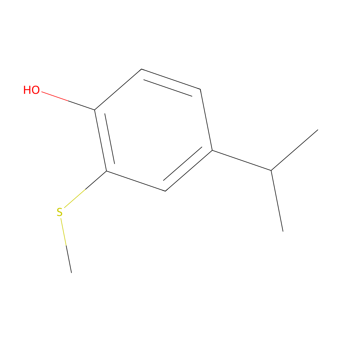 4-Isopropyl-2-(methylthio)phenol molecular structure, CAS 1243395-63-2