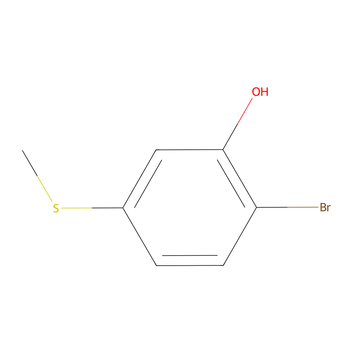 2-Bromo-5-(methylsulfanyl)phenol molecular structure, CAS 1243397-23-0