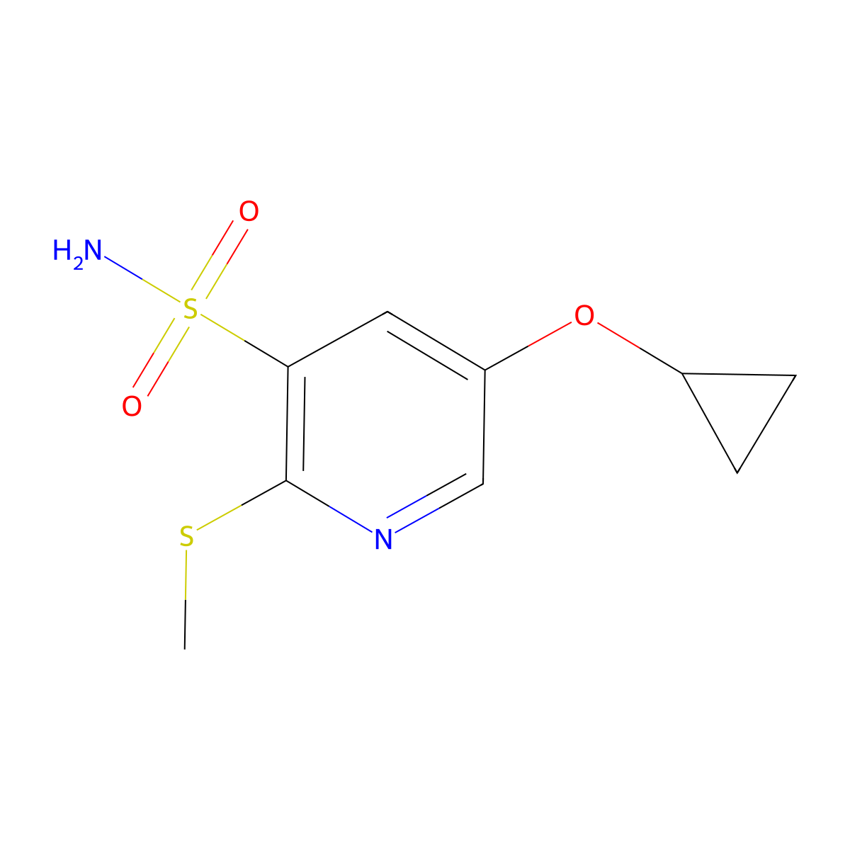 5-Cyclopropoxy-2-(methylthio)pyridine-3-sulfonamide molecular structure, CAS 1243398-14-2