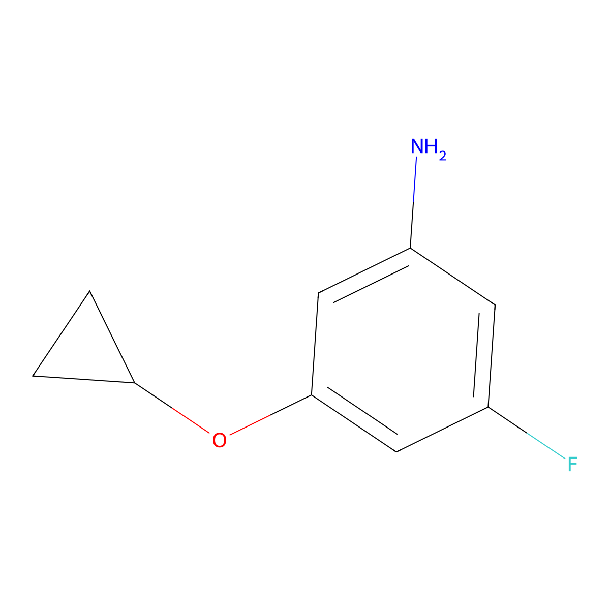 3-Cyclopropoxy-5-fluoroaniline molecular structure, CAS 1243398-75-5