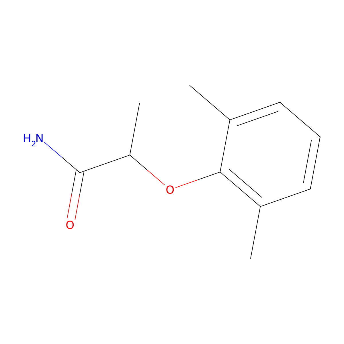 2-(2,6-Dimethylphenoxy)propanamide molecular structure, CAS 124340-00-7