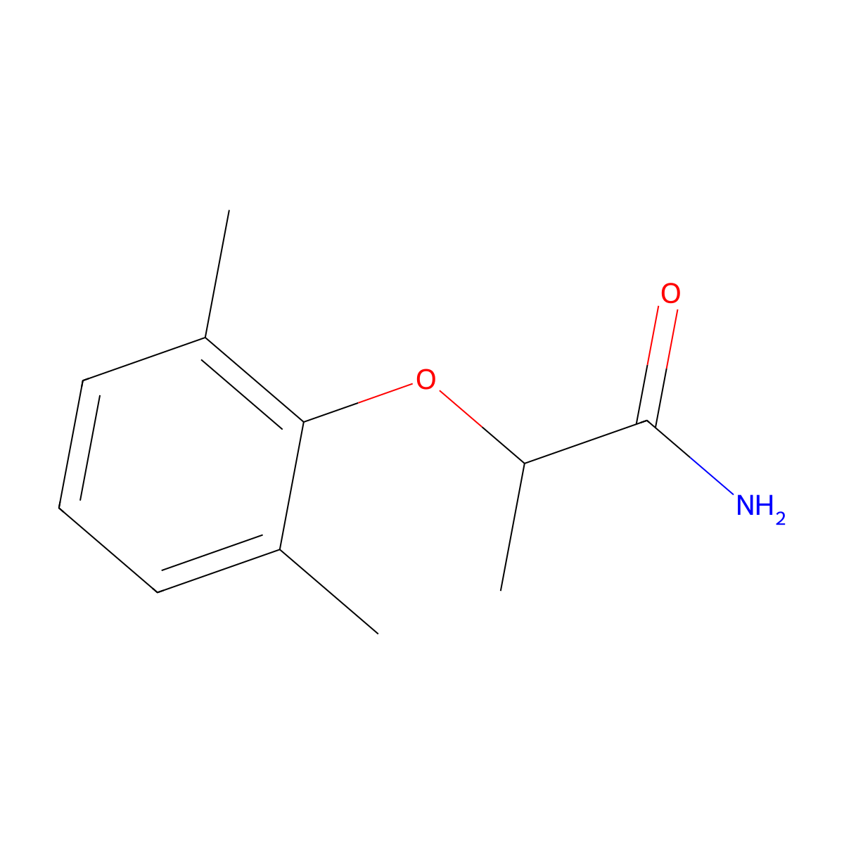 2-(2,6-Dimethylphenoxy)propanamide molecular structure, CAS 124340-00-7