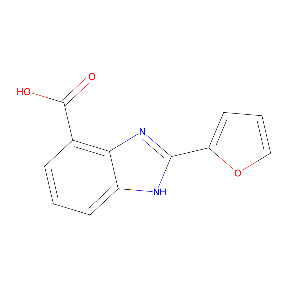 2-(Furan-2-yl)-1H-benzimidazole-4-carboxylic acid molecular structure, CAS 124340-76-7