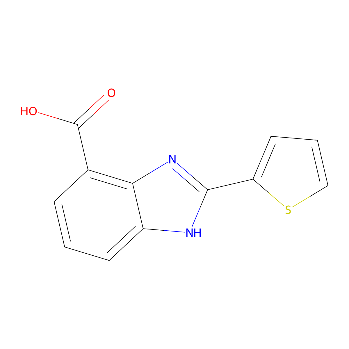 2-(2-thienyl)-1H-benzimidazole-4-carboxylic acid molecular structure, CAS 124340-77-8