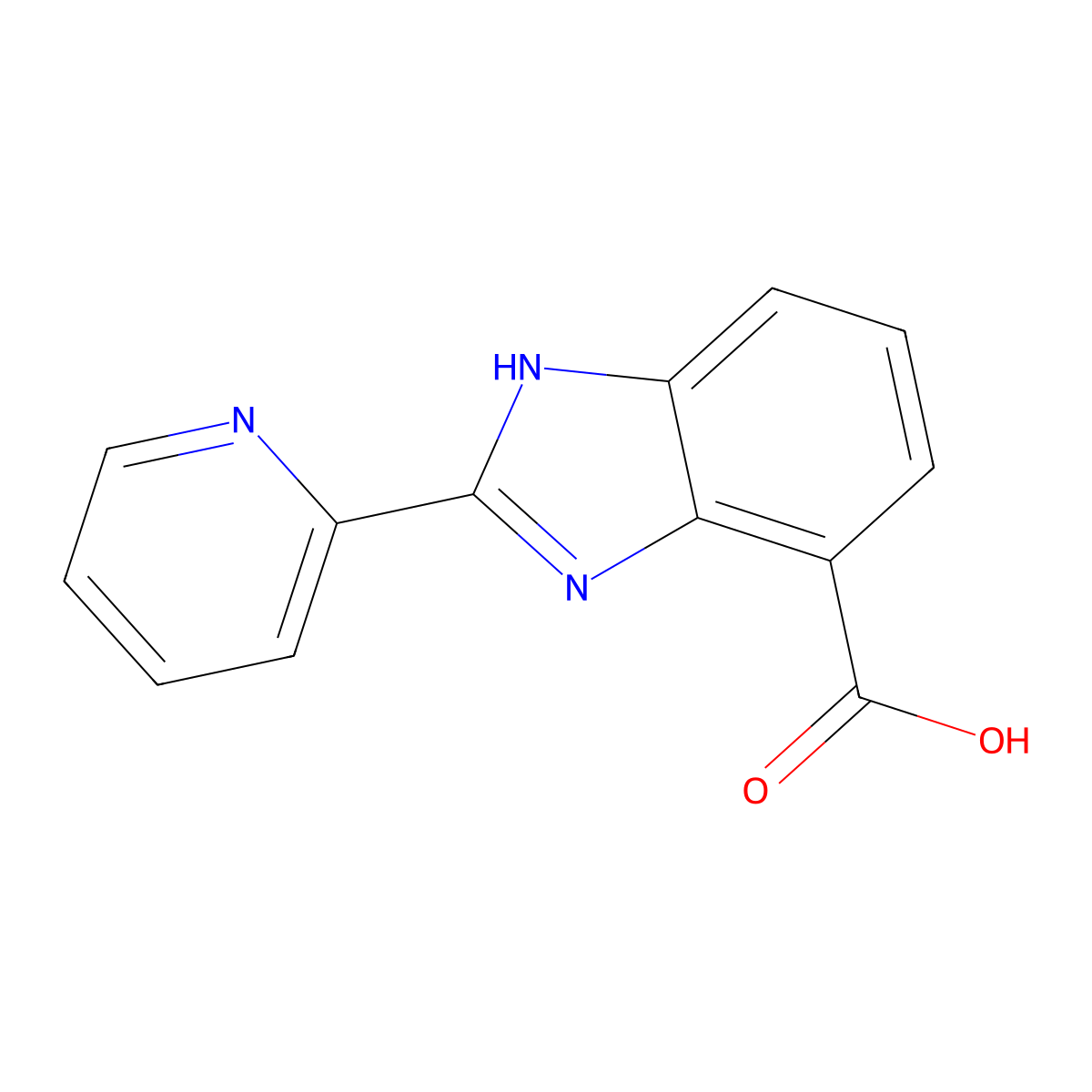 2-(Pyridin-2-yl)-1H-benzimidazole-4-carboxylic acid molecular structure, CAS 124340-85-8