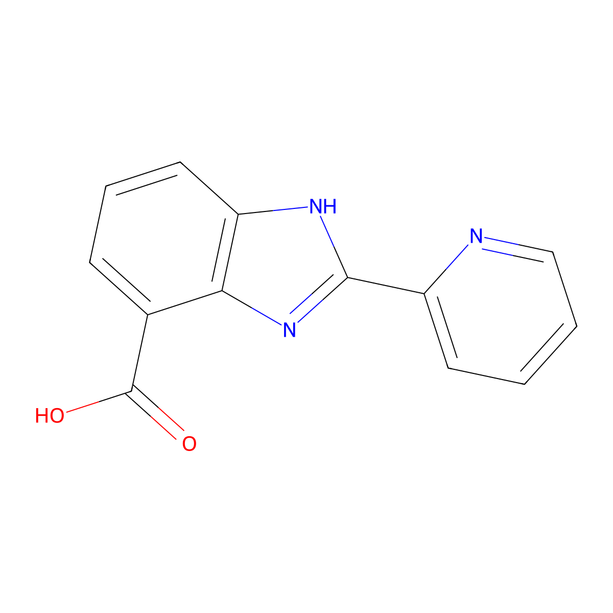 2-(Pyridin-2-yl)-1H-benzimidazole-4-carboxylic acid molecular structure, CAS 124340-85-8