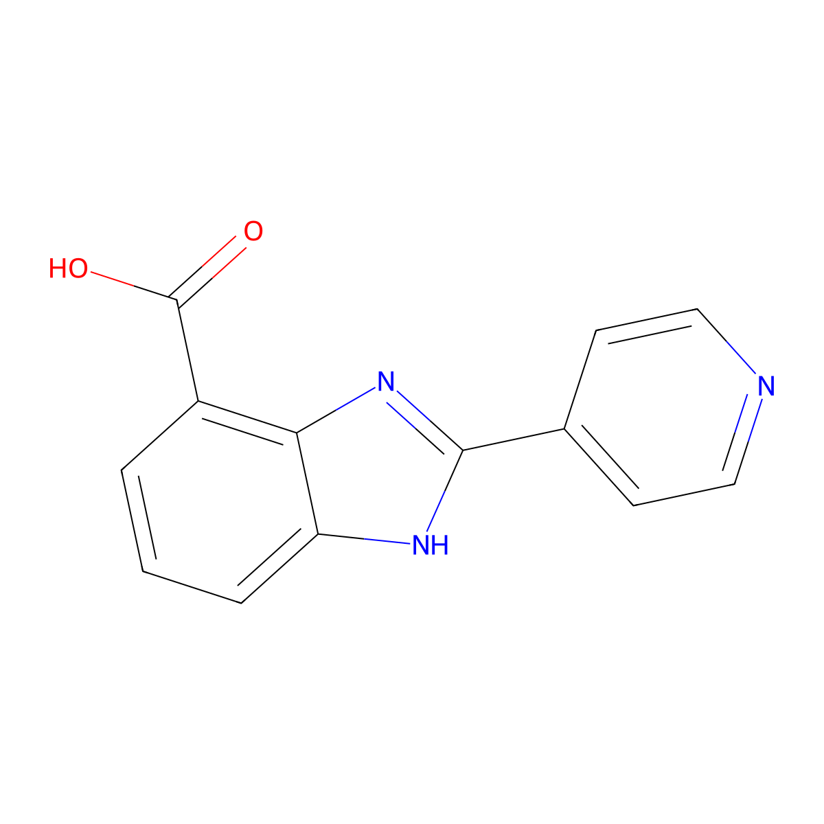 2-Pyridin-4-yl-3H-benzoimidazole-4-carboxylic acid molecular structure, CAS 124340-93-8