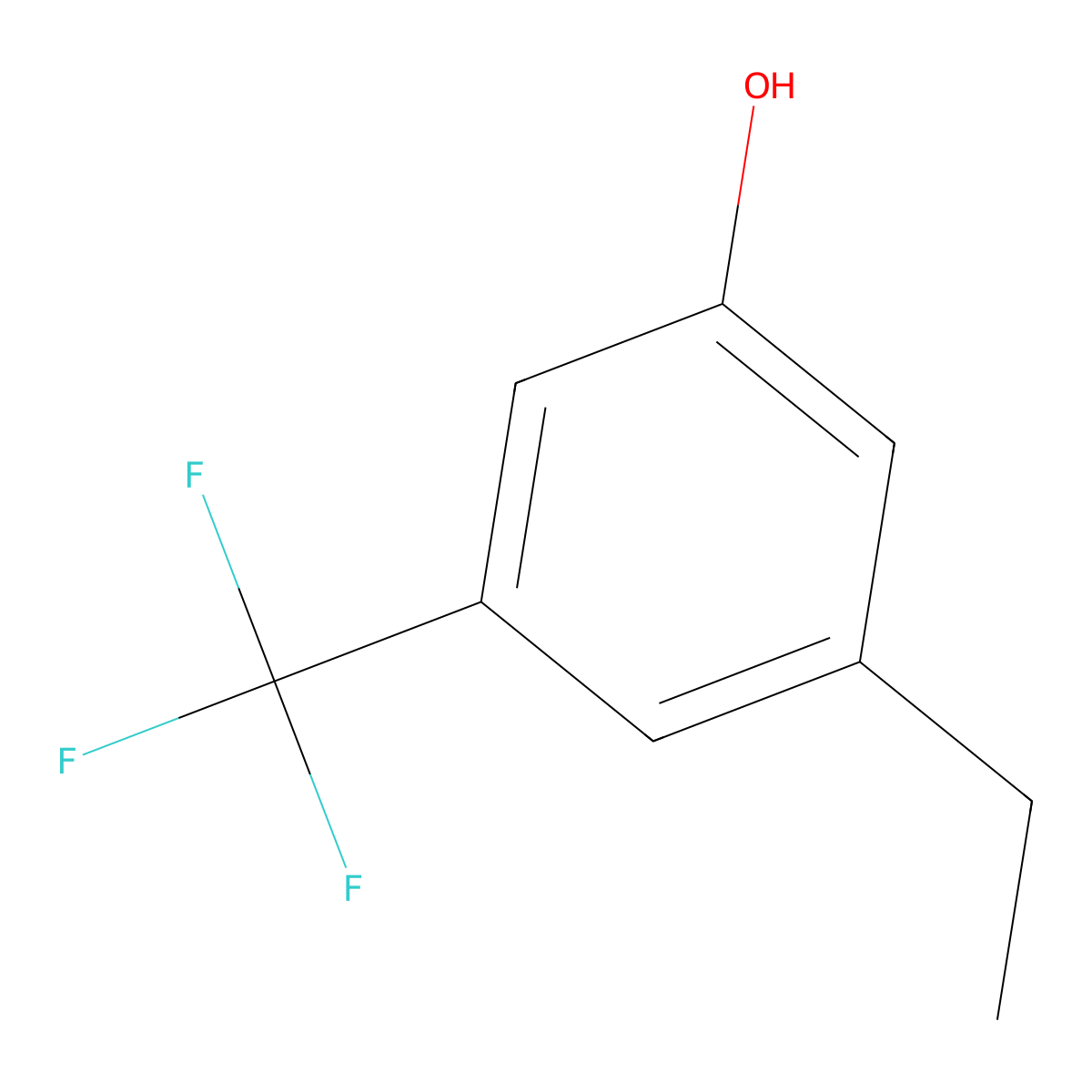 3-Ethyl-5-(trifluoromethyl)phenol molecular structure, CAS 1243400-25-0