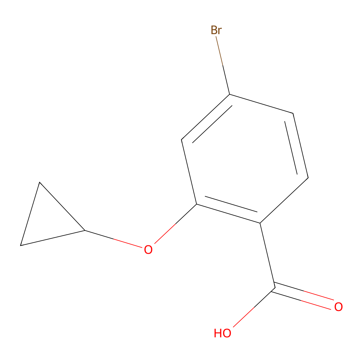 4-Bromo-2-cyclopropoxybenzoic acid molecular structure, CAS 1243400-42-1