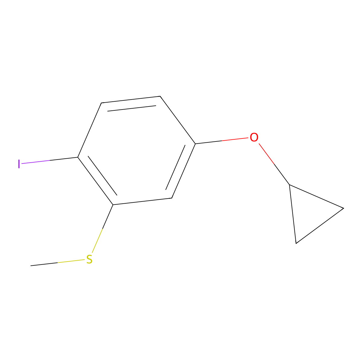 (5-Cyclopropoxy-2-iodophenyl)(methyl)sulfane molecular structure, CAS 1243400-57-8