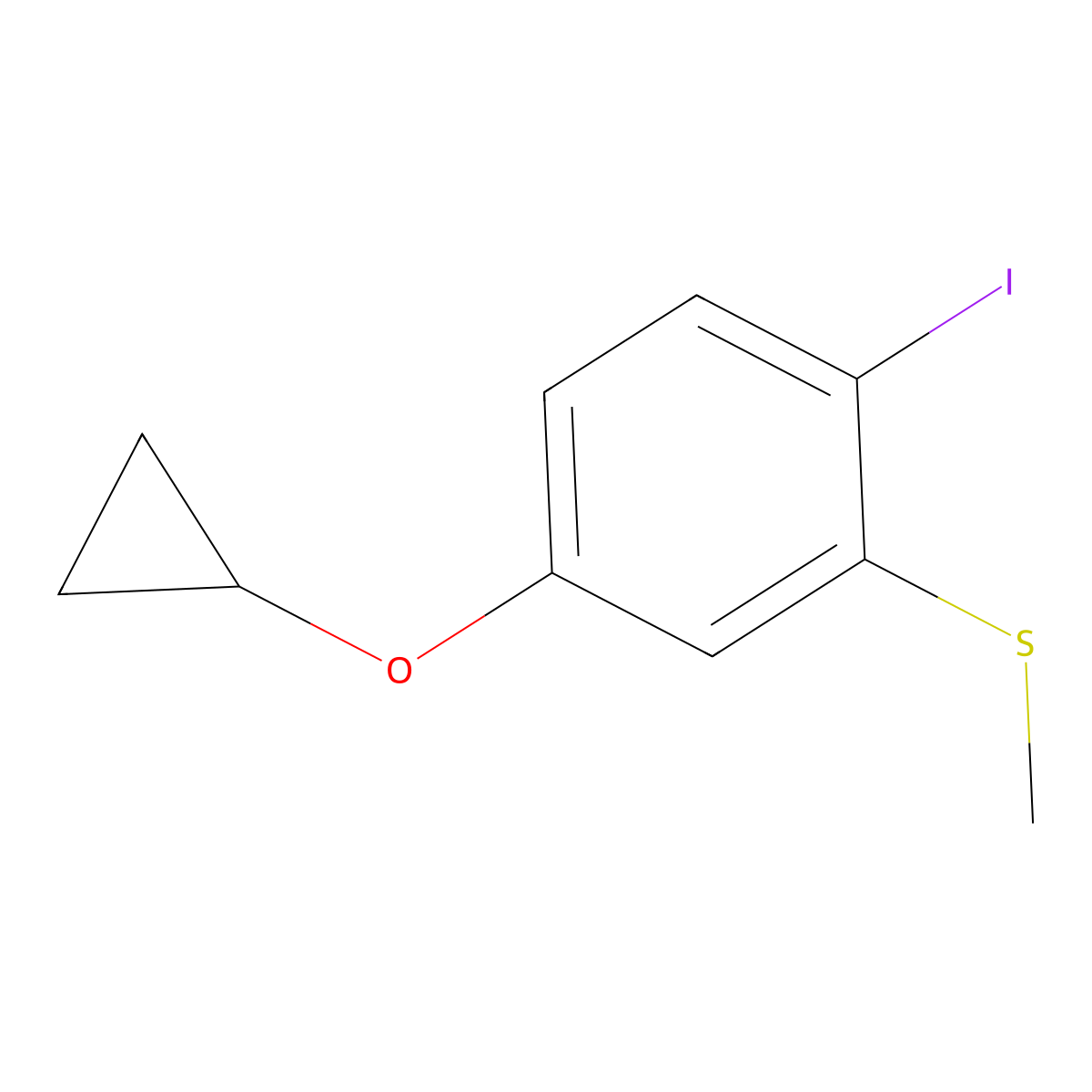 (5-Cyclopropoxy-2-iodophenyl)(methyl)sulfane molecular structure, CAS 1243400-57-8