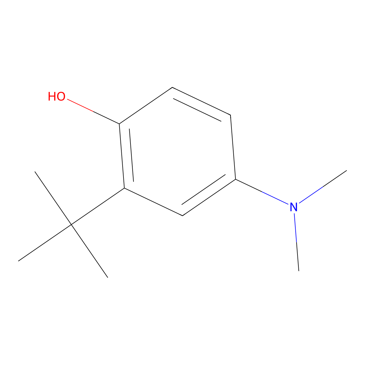 2-Tert-butyl-4-(dimethylamino)phenol molecular structure, CAS 1243402-01-8