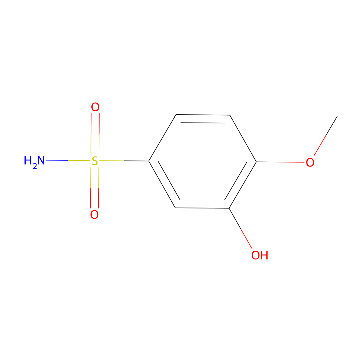 3-Hydroxy-4-methoxybenzene-1-sulfonamide molecular structure, CAS 1243402-76-7