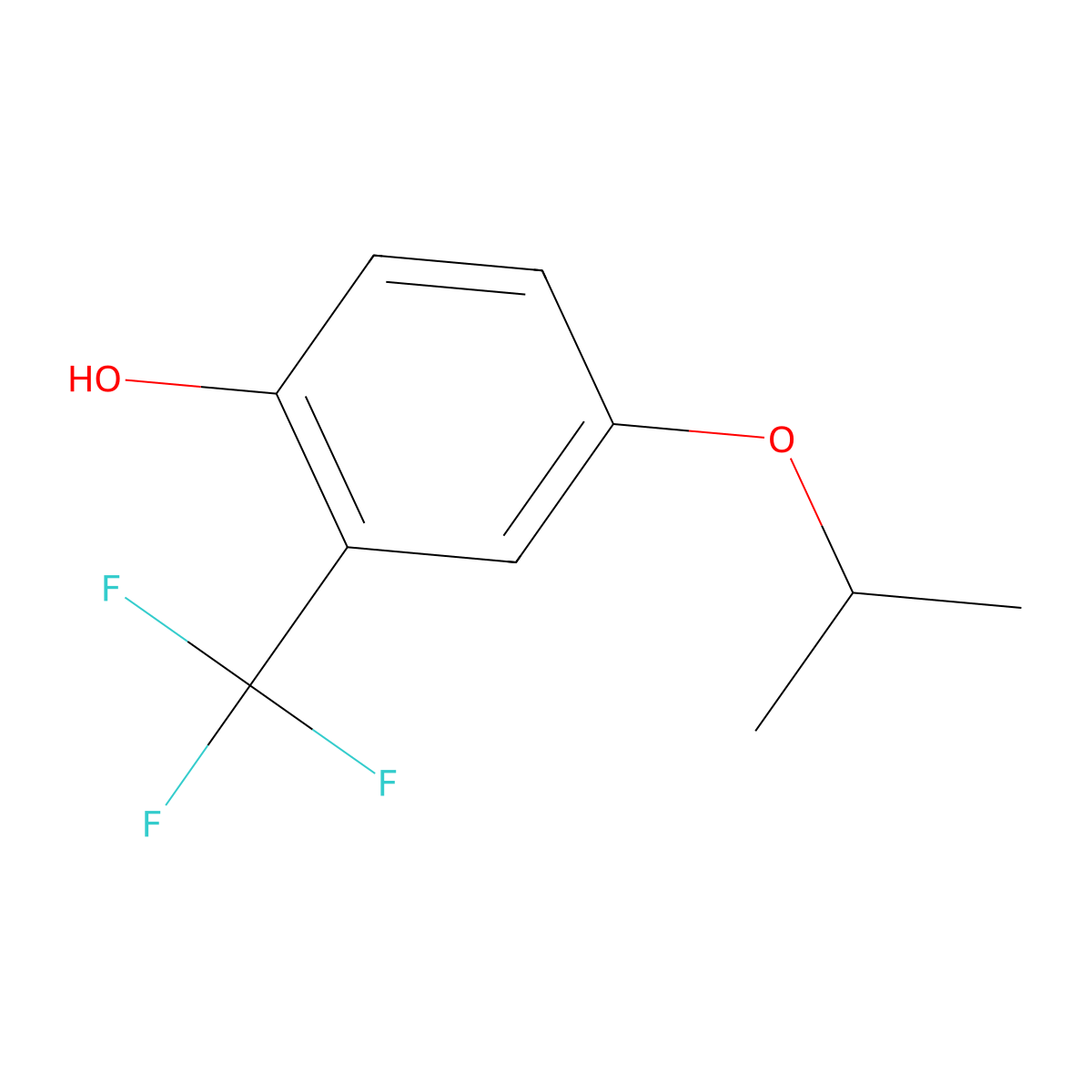 4-(Propan-2-yloxy)-2-(trifluoromethyl)phenol molecular structure, CAS 1243404-94-5