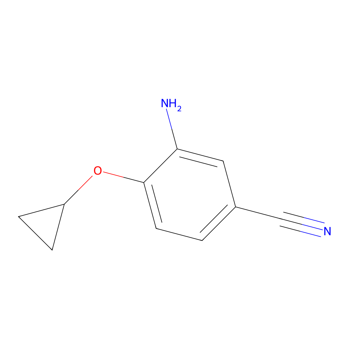 3-Amino-4-cyclopropoxybenzonitrile molecular structure, CAS 1243405-76-6