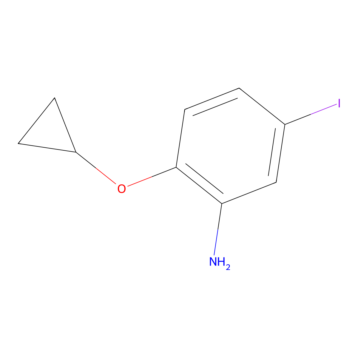 2-Cyclopropoxy-5-iodoaniline molecular structure, CAS 1243406-30-5