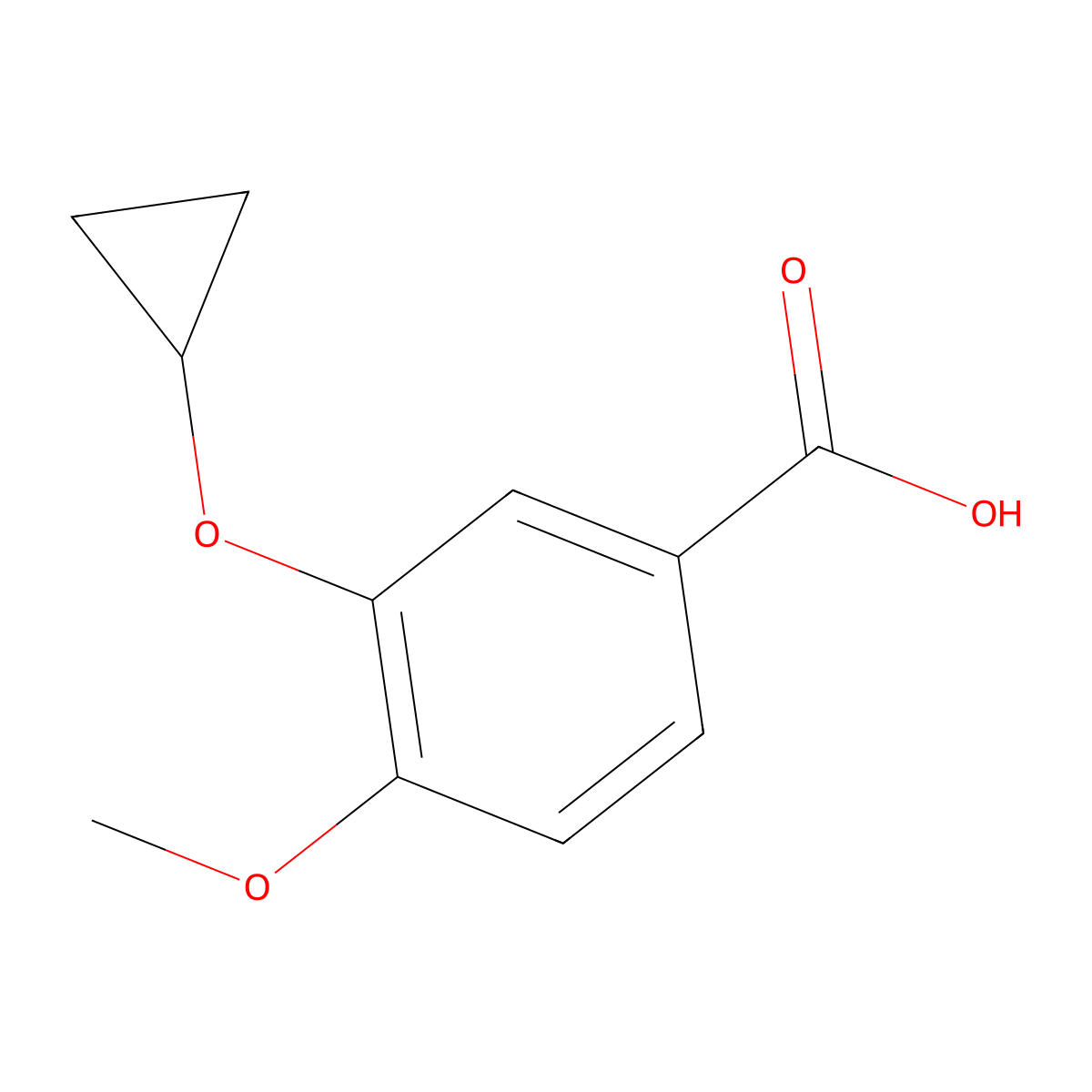 3-Cyclopropoxy-4-methoxybenzoic acid molecular structure, CAS 1243406-99-6