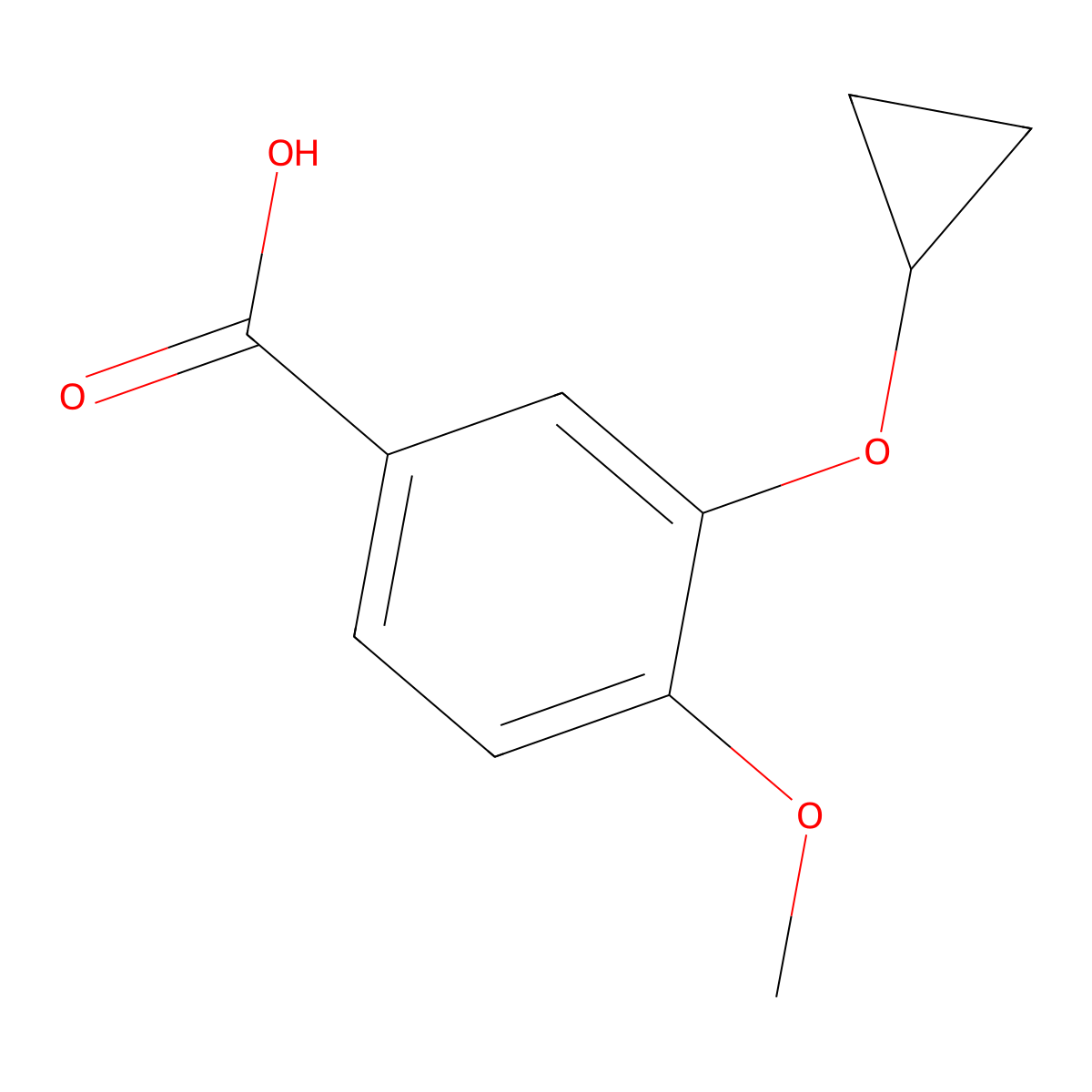 3-Cyclopropoxy-4-methoxybenzoic acid molecular structure, CAS 1243406-99-6