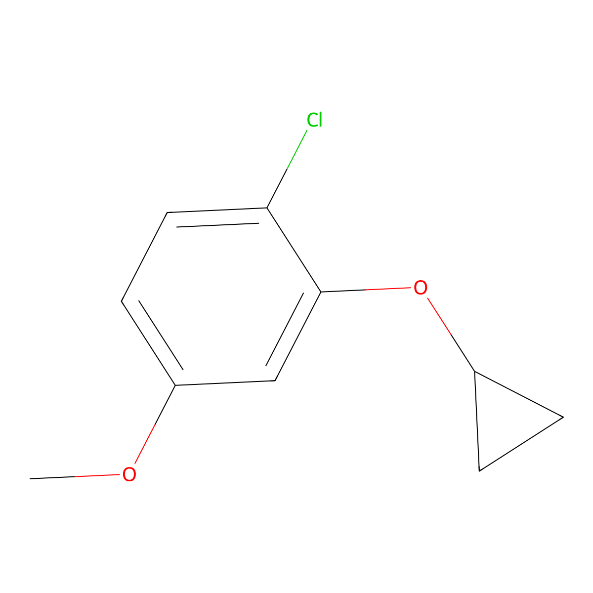 1-Chloro-2-cyclopropoxy-4-methoxybenzene molecular structure, CAS 1243408-05-0